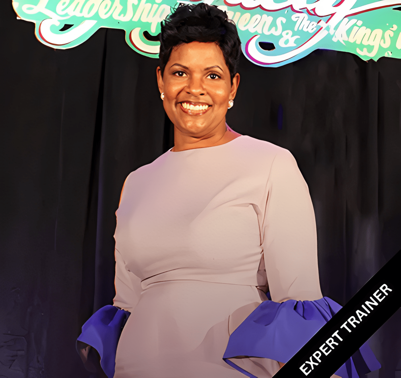 Woman in elegant dress at event