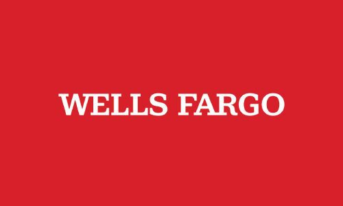 Red background with Wells Fargo text