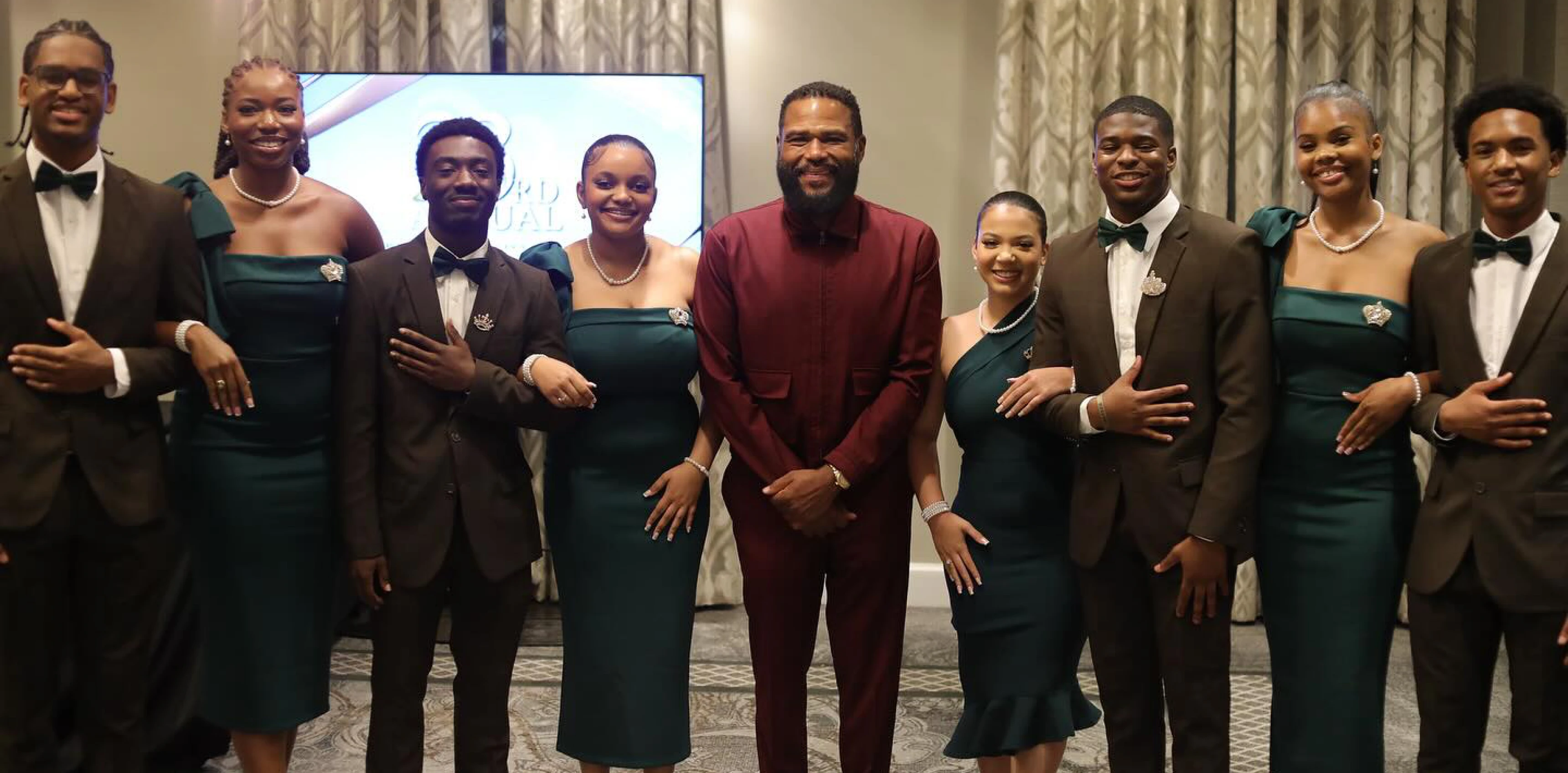 Smiling group at formal event